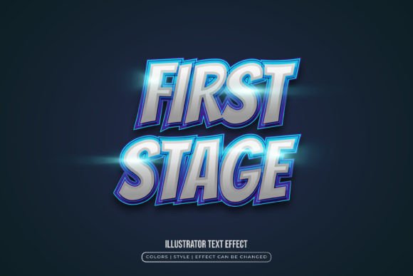 Blue & White Text Effects: Game-Style Typography for Bold Designs