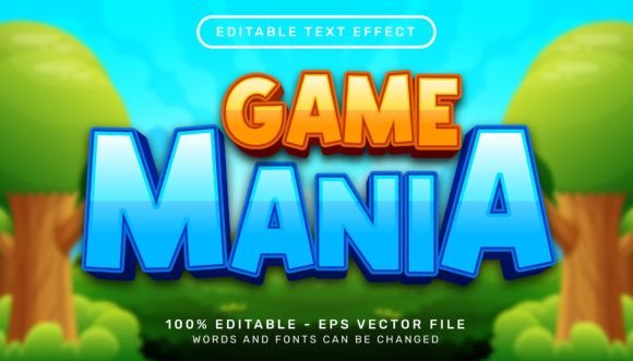 Game Mania 3D Text Effect: Bold Wood Texture Typography