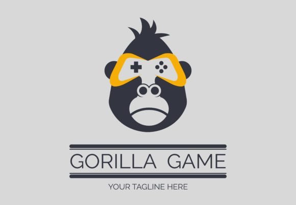 Gorilla Head Game Controller Vector: A Bold Logo Template