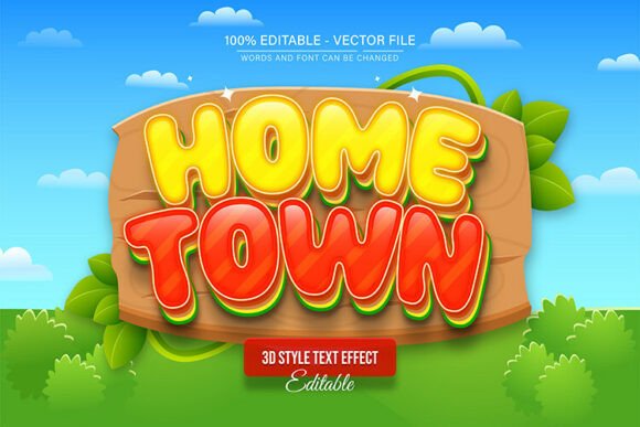 Home Town Comic Game 3d Text Effect: A Vector Powerhouse