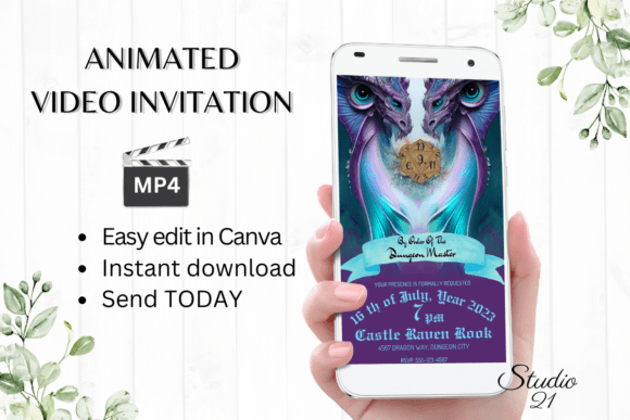 Level Up Your Party: The Animated D&D Game Invitation GA104