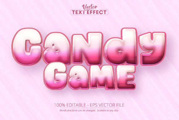 Playful Cartoon Text Effect: Editable Candy Game for Vibrant Designs