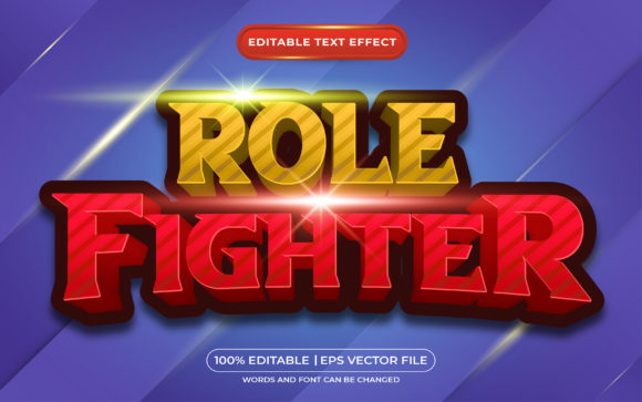 Unleash Dynamic Designs with the Role Fighter Game Editable Text Effect
