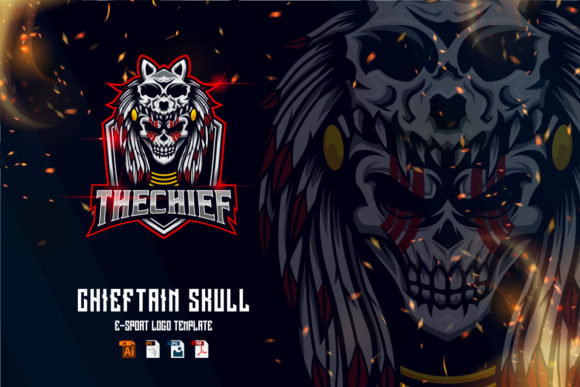 Unleash Your Brand: The Indian Wolf Skull E-Sport Logo